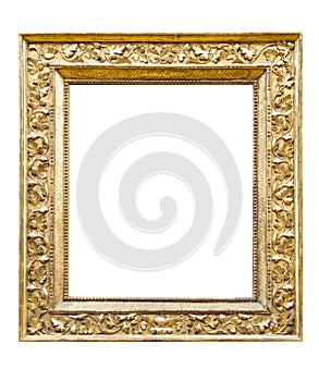 Golden frame isolated on white background