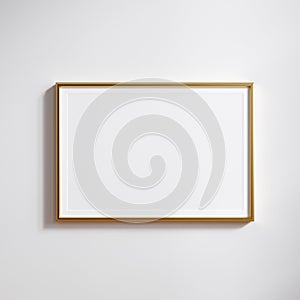 Golden frame mockup close up, 2x3 paper ratio with passepartout photo