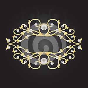 Golden frame with pearls