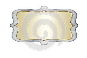 Golden frame on a white background