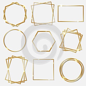 Golden Frames Isolated White background