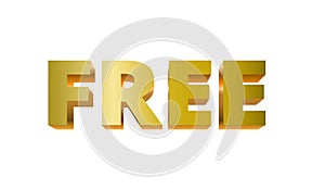 Golden FREE 2.5D text vector