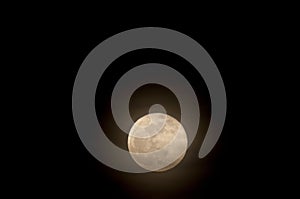 Full Moon with Wispy Clouds in Night Sky Background