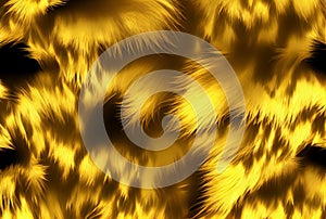 Golden fur texture background. Shiny gold fur pattern