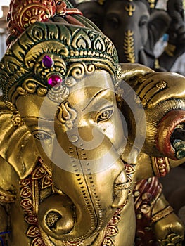 Golden Ganesh Statue Art