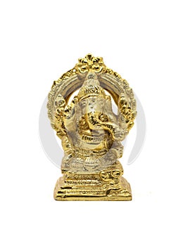 golden ganesha statue isolated