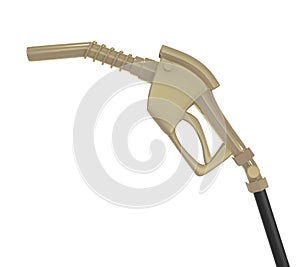 Golden Gas Nozzle isolated on white