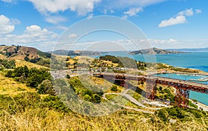 Golden Gate from above Fort Point