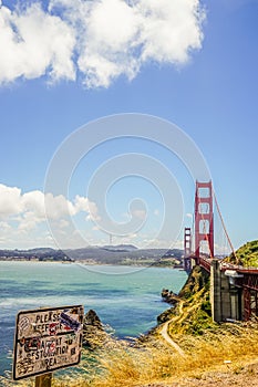 Golden Gate from above Fort Point