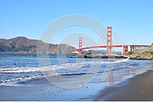 Golden Gate Bridge From Beaker Beach .
