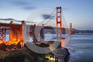 Golden Gate Bridge during Blue Hour, San Francisco, California