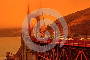 Golden Gate bridge californian fires