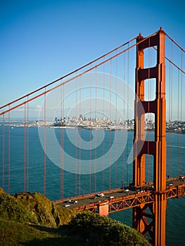 Golden Gate Bridge close vertical