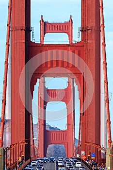 Golden Gate Bridge Closeup Looking North.