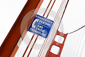 Golden Gate Bridge Crisis Counselling Sign