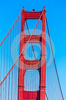 Golden Gate Bridge details in San Francisco California