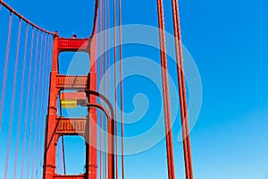 Golden Gate Bridge details in San Francisco California