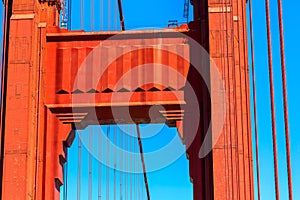 Golden Gate Bridge details in San Francisco California