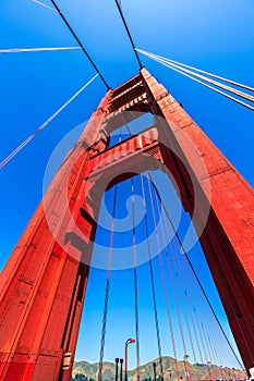 Golden Gate Bridge details in San Francisco California