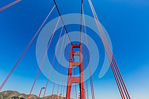 Golden Gate Bridge details in San Francisco California