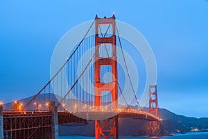 Golden Gate Bridge and downtown San Francisco