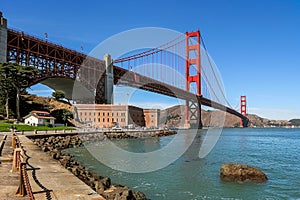 Golden Gate bridge and Fort Point. photo