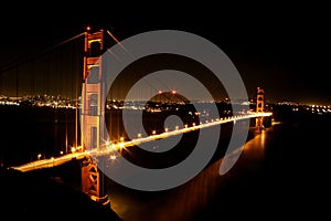 Golden Gate Bridge in lights