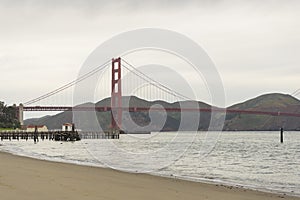 Golden Gate Bridge looking from Crissy Field, San Francisco,USA