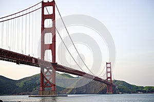 Golden Gate Bridge low angle perspective