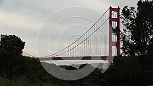 Golden Gate Bridge From Marin Overcast Sky