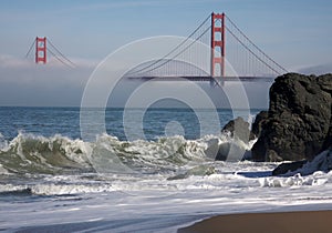 The Golden Gate Bridge in the Morning Fog