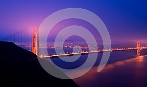 Golden Gate Bridge at night