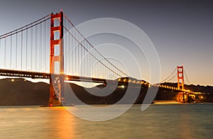 Golden Gate Bridge at night, San Francisco, USA