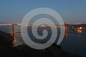 Golden Gate Bridge at night, San Francisco, USA