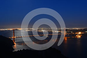 Golden Gate Bridge at night, San Francisco, USA