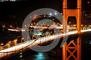 Golden Gate Bridge by night, San Francisco, USA