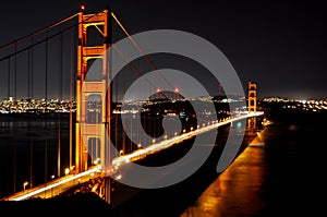 Golden Gate Bridge by night, San Francisco, USA