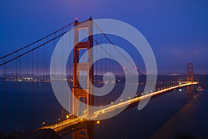 Golden Gate Bridge night scene