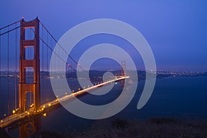 Golden Gate Bridge night scene