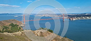 Golden Gate Bridge Panorama / view over the Bayarea