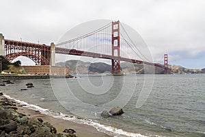 The Golden Gate bridge in San Francisco bay