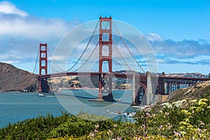 The Golden Gate Bridge in the San Francisco Bay