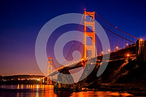 Golden Gate Bridge in San Francisco, CA, as seen from Vista Point near Horseshoe Bay