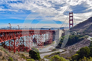 Golden Gate Bridge and San Francisco Cityscape from Marin Headlands