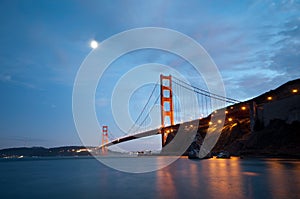Golden Gate Bridge, San Francisco at dusk