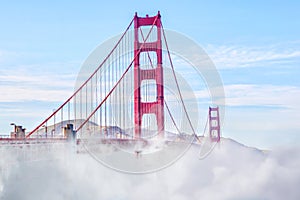 Golden Gate Bridge in San Francisco With Log Fog