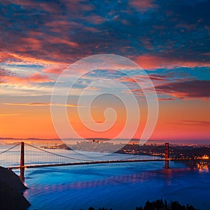 Golden Gate Bridge San Francisco sunrise California