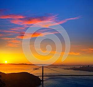 Golden Gate Bridge San Francisco sunrise California