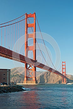 The Golden Gate Bridge in San Francisco sunset