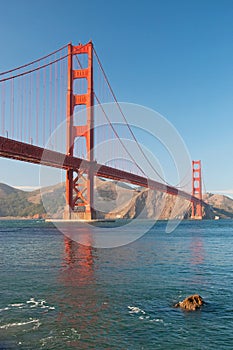 The Golden Gate Bridge in San Francisco sunset